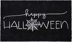 17" X 29" Black And White Halloween Halloween Happy Halloween Outdoor Coir Door Mat-1