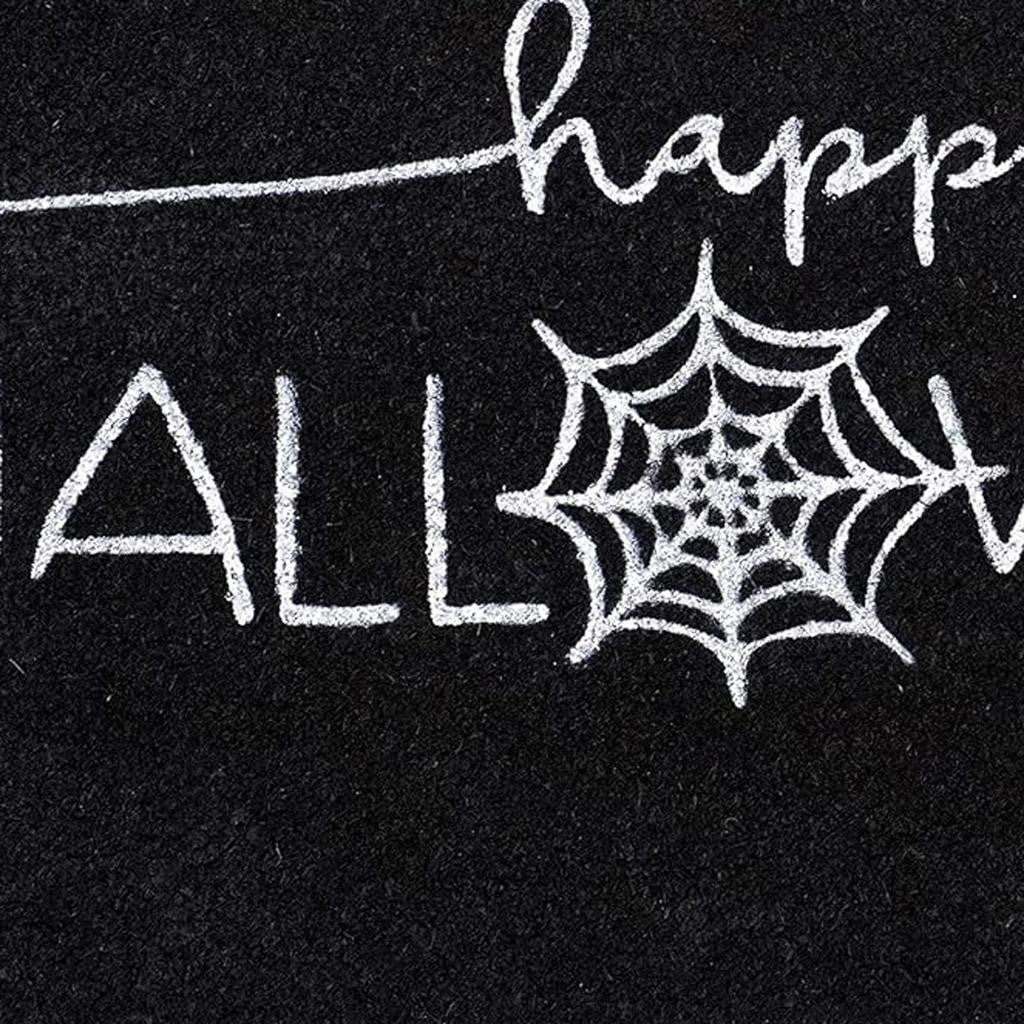 17" X 29" Black And White Halloween Halloween Happy Halloween Outdoor Coir Door Mat-2