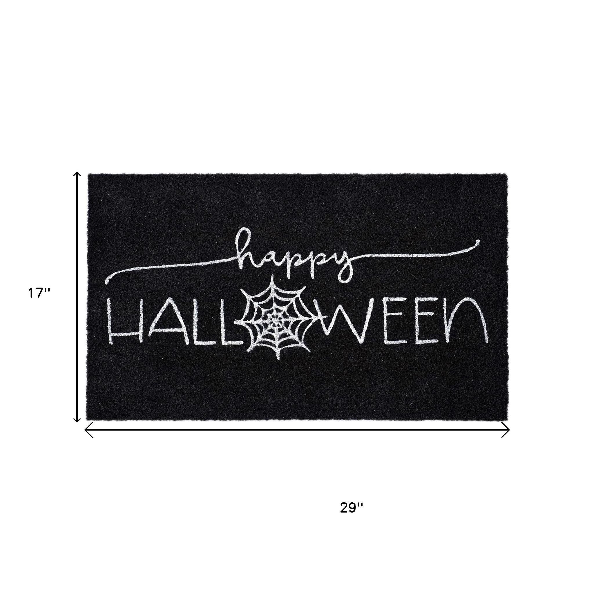 17" X 29" Black And White Halloween Halloween Happy Halloween Outdoor Coir Door Mat-4