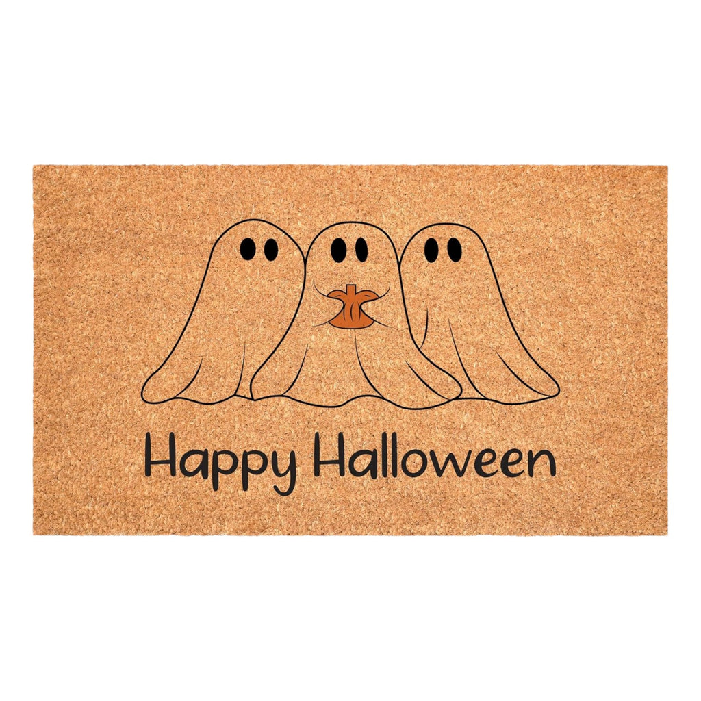 17" X 29" Black And Natural Halloween Halloween Happy Halloween Outdoor Coir Door Mat-1