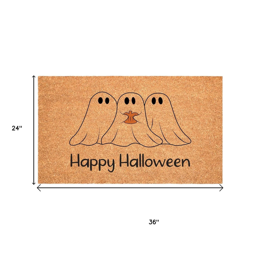 24" X 36" Black And Natural Halloween Halloween Happy Halloween Outdoor Coir Door Mat-3