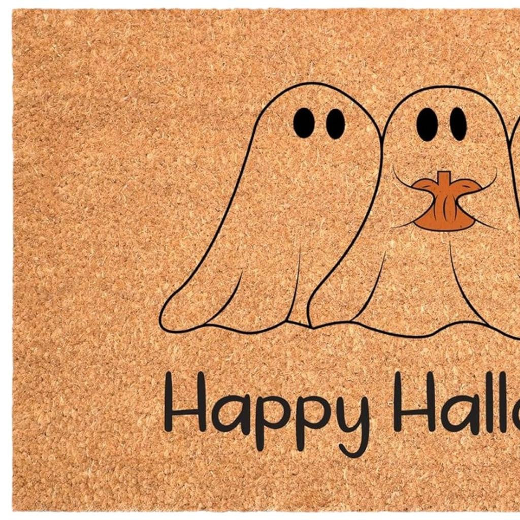 24" X 36" Black And Natural Halloween Halloween Happy Halloween Outdoor Coir Door Mat-2