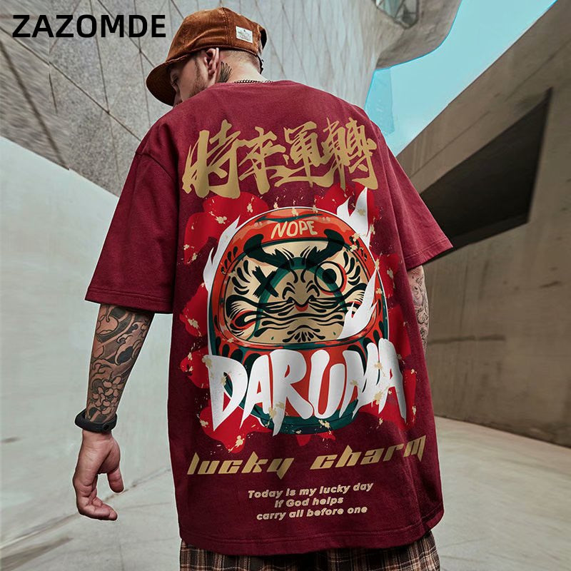 Men's T-Shirts  Chinese Style Lucky Printed Short Sleeve Tshirts