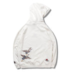 Japanese Crane Bird Embroidered Pullover