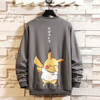 5XL Anime Hoodies Men Black Hooded Japanese