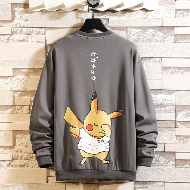5XL Anime Hoodies Men Black Hooded Japanese