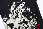 Japanese Style Wave Streetwear TShirts Mens