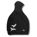 Japanese Crane Bird Embroidered Pullover
