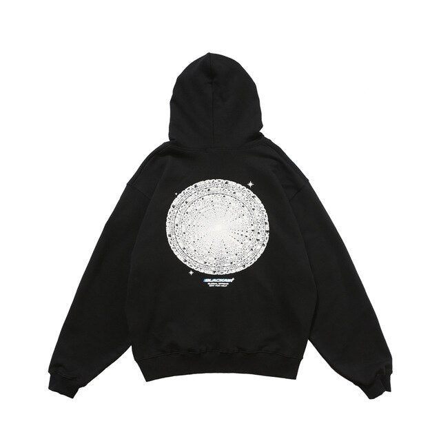 Reflective Geometry Circle Hooded Sweatshirt
